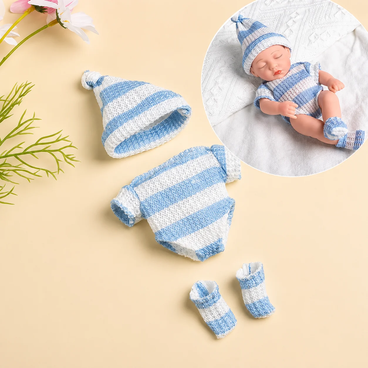 Mini Doll Sweater Jumpsuit - Handcrafted Baby Doll Outfit Accessories