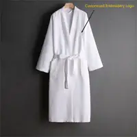 AHSNME Custom Logo Bathrobe Soft Waffle Customized Bathrobes for Beauty Clinic Monogram Anniversary Gift 1