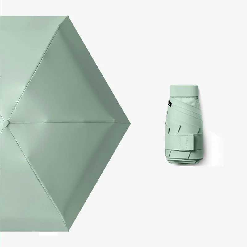 Flat Mini Umbrella Six Folding UV Manual Umbrella Rain Women Portable Summer Outdoor Pocket Sun Girls Gift mini umbrella folding umbrella mini sun umbrella manual umbrella