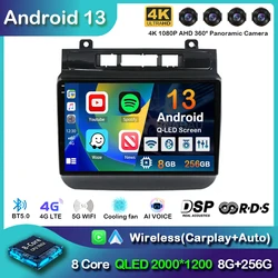 Autoradio pour Volkswagen Touareg, Android 13, Carplay, Auto, WIFI, 4G, Limitation, Lecteur vidéo, Navigation GPS, Stéréo, 2Din, BT, 2011-2017