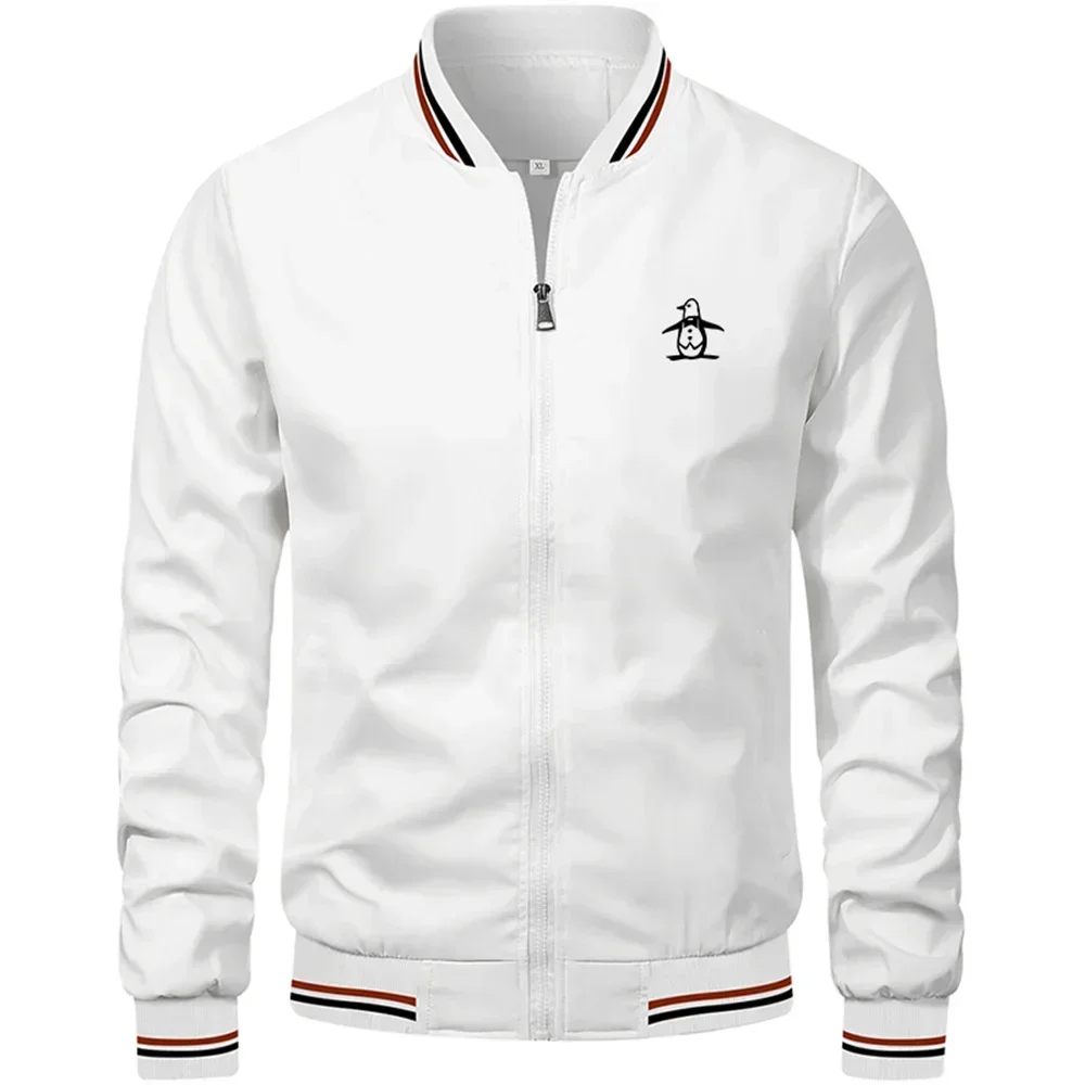 Men's Stand Up Collar Jacket Zipper Sportswear Spring and Autumn Fashion Men's Outdoor Casual Zipper Jacket