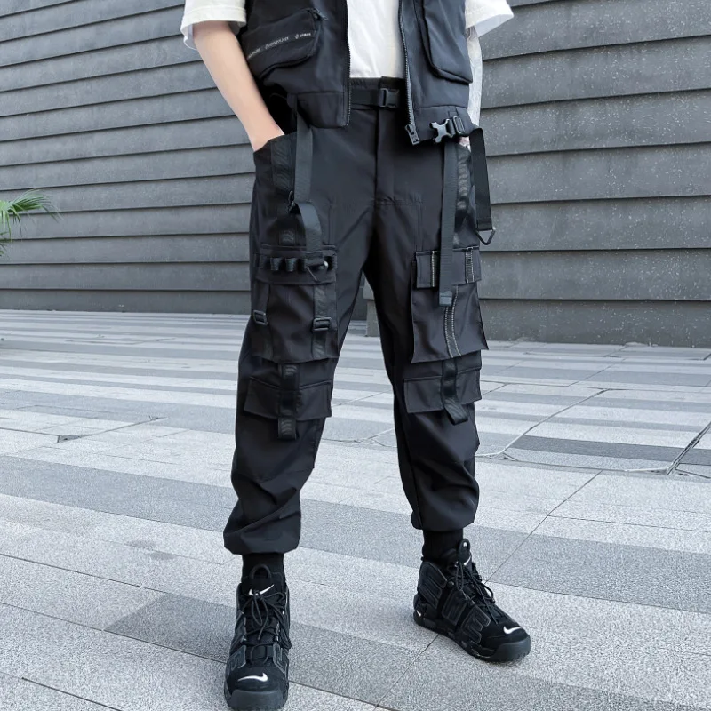 

Осень 2024, мужские оригинальные дизайнерские тактические брюки с несколькими карманами, Y2K, в стиле панк, уличная техника, брюки с манжетами, брюки