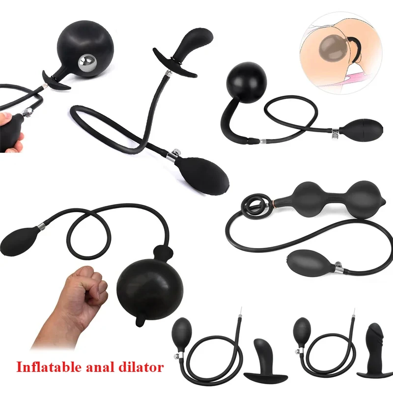 Premium Inflatable Silicone Anal Expander for Couples-Prostate Massager and Enormous Ano Pump-Adult Games and Sexual Toys