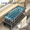 Kitchen Drain Rack Sponge Rack Household Sink Rag Basket Dishwashing Sponge Towel Drain Plastic Shelf Bathroom Accessories 6