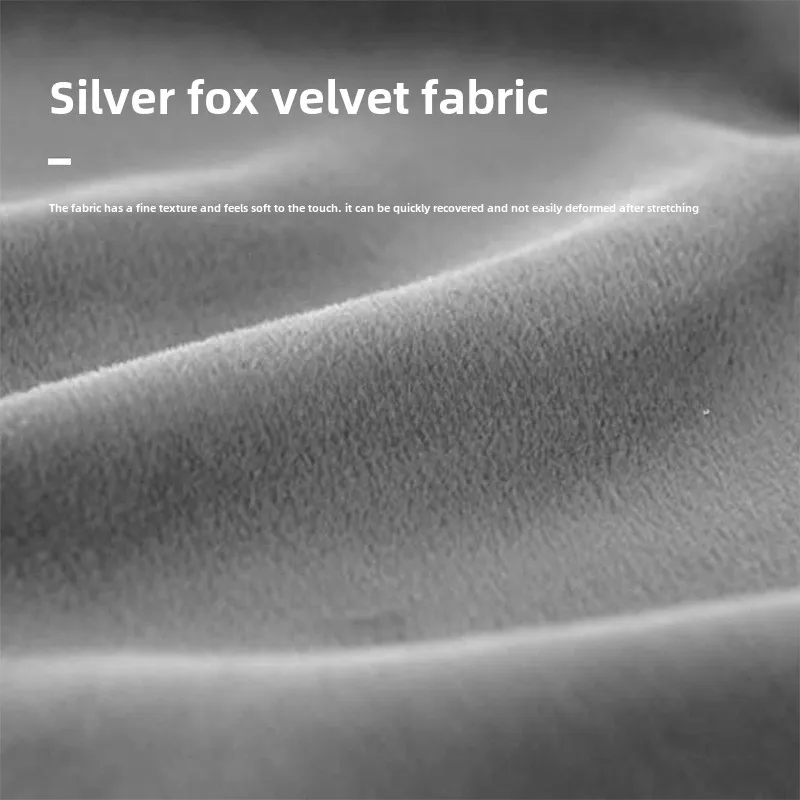 Elastic Silver Fox Velvet All-inclusive Sofa Cover, Solid Color European and American Split Velvet Sofa Hat Cover Set