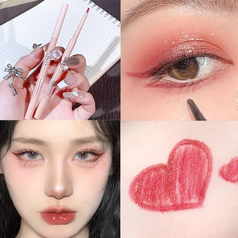 Rosso Bianco Nero Eyeliner Gel Pen Waterproof Lasting Matte Eye Liner Pencil Non Blooming Brightening Women Eyes Makeup Cosmetics