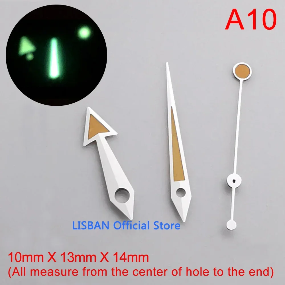 Lisban A-Series Watch Accessories Watch Hands Pointer NH35 Green Super Luminous for NH35 NH36 Movement Hands
