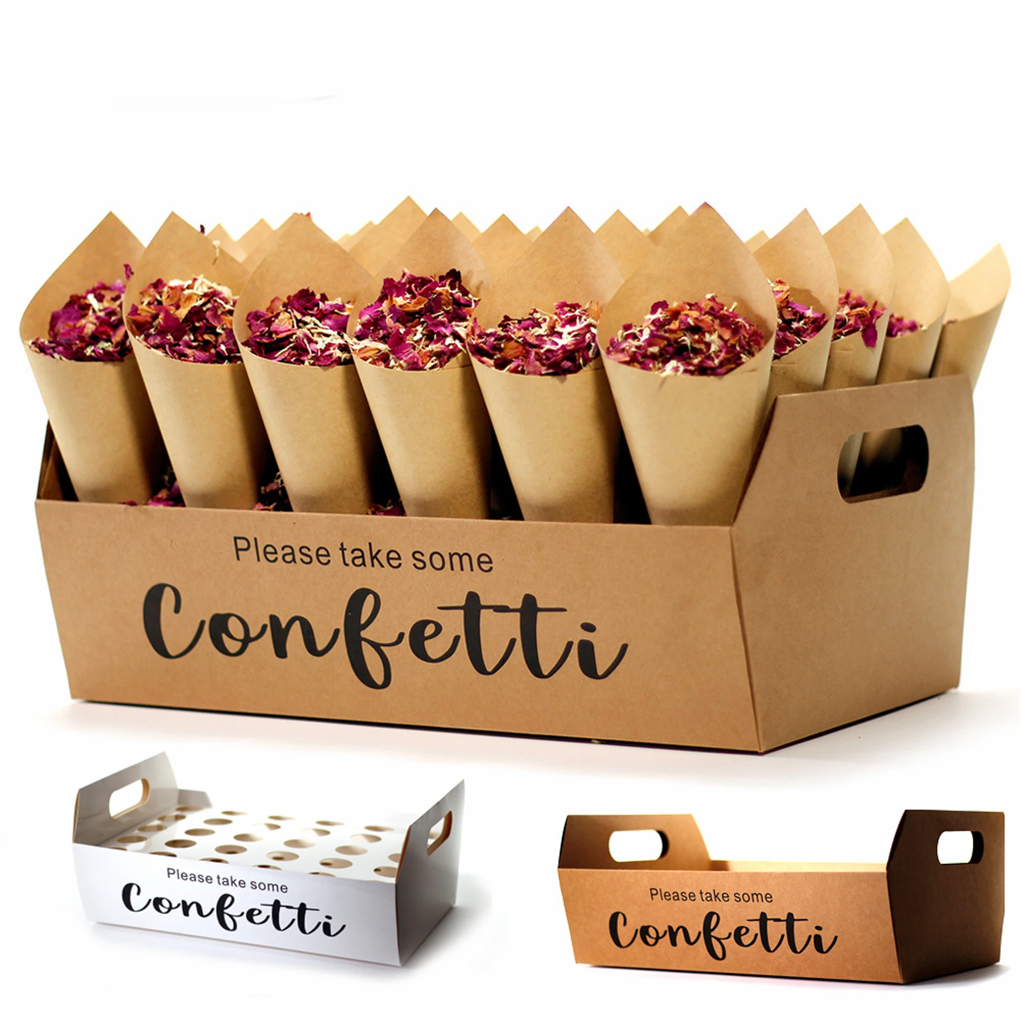 Wedding Confetti Cone Holder stand boxes trayWedding tray confetti