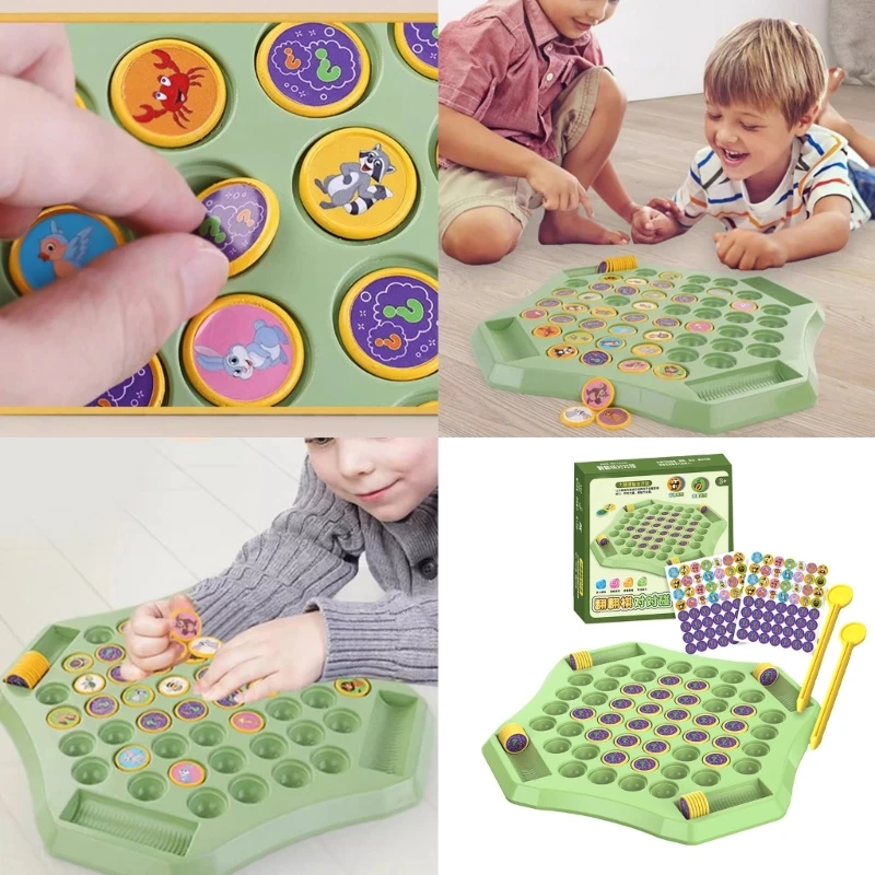 242F Animal Fruit Flipping Chess Board Game Cognitive Learning Memory Matching Chess to Wins Memory Game for 2-4 Player