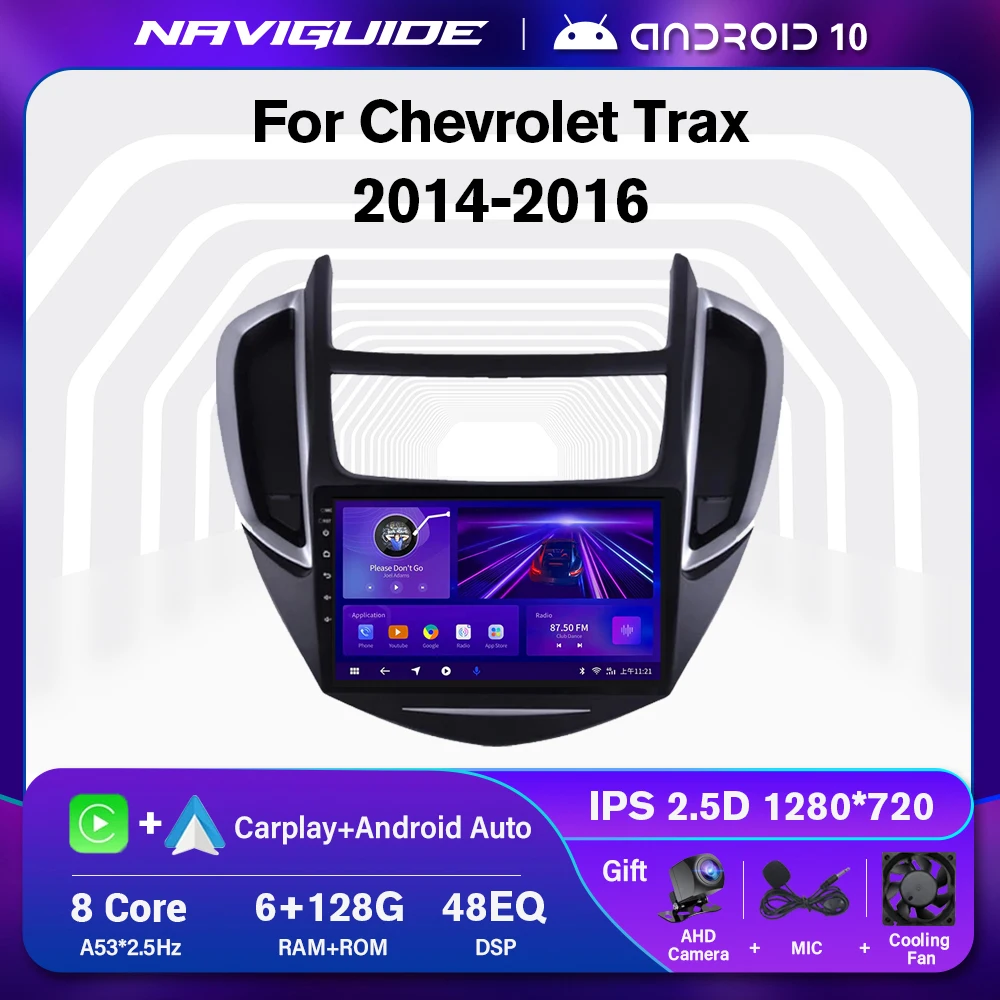 

NAVIGUIDE Android 10 Car Radio For Chevrolet Trax 2014-2016 Multimedia Video Player Auto Stereo GPS Navigation Carplay Head Unit