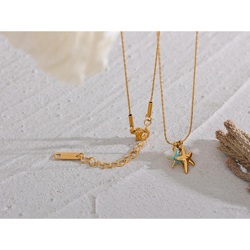 Yhpup Summer Starfish Pendant Necklace