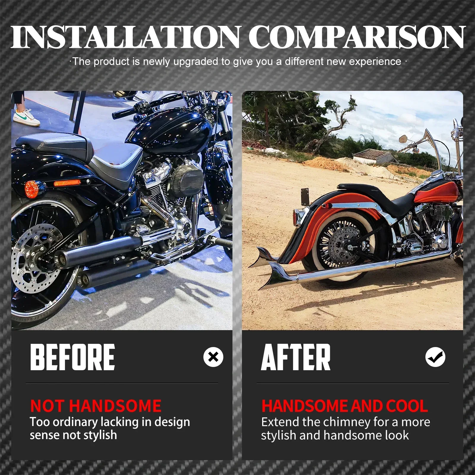 Motorcycle Exhaust Pipe Dual System Chrome for Harley Softail Breakout Slim FLS Fatboy FLSTF Deluxe FLSTN Standard FXST 07-