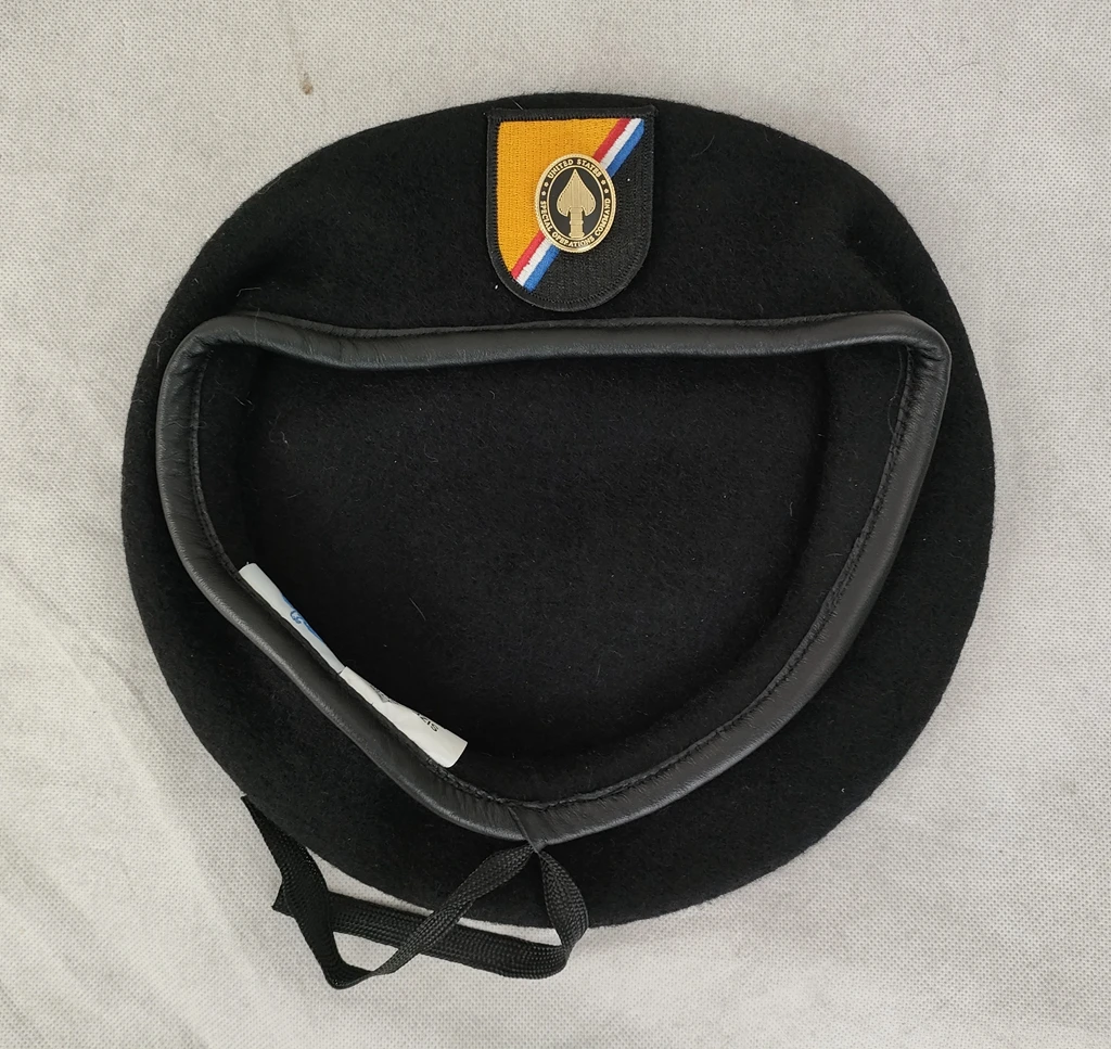 Us Army Special Operations Command Black Wool Beret Officer Insignia