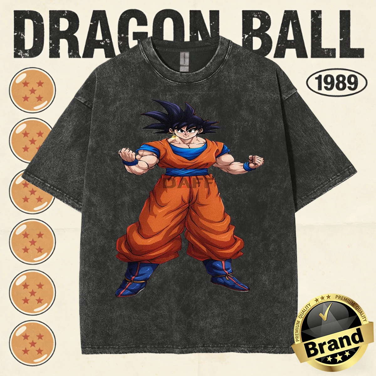 2026 Sommer Dragon Ball Familien-Matching Vintage T-Shirt Herren 100% Baumwolle Gewaschen Hochwertig Nostalgischer Druck Schwergewichtige Retro-Oberteile – Detail 28