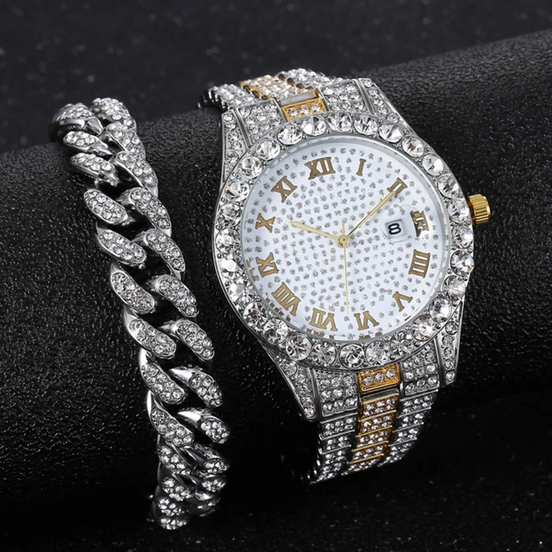 

Diamond Men Women Watches Gold Watch Ladies Wrist Watch Luxury Rhinestone Unisex Bracelet Watches Female Clock Relogio Feminino