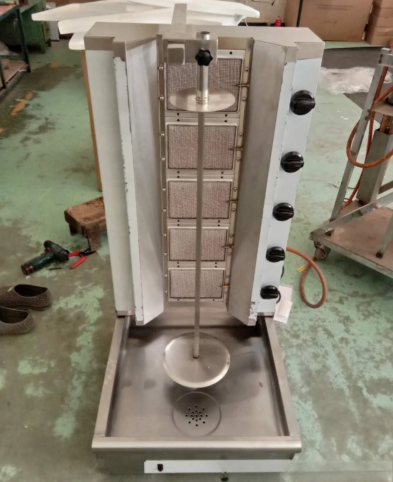 Commercial Gas Grill GB 1050 Turkish Kebab Machine Shish 5 Burner Middle Eastern BBQ For Shawarma Doner
