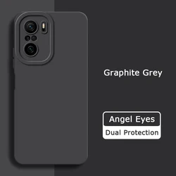 Angel Eyes Liquid Silicone Soft Shockproof Phone Case - Full Housing Protection for Xiaomi Mi 11i 888 5G (Graphite Black)