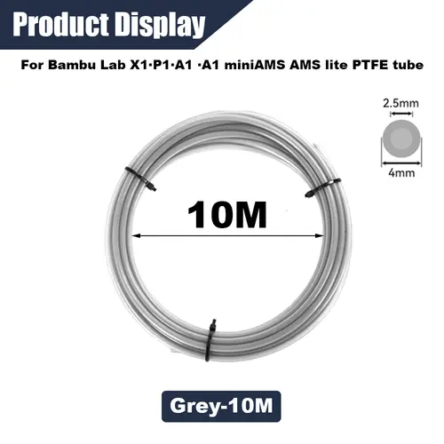 PTFE Tube 2.5mm X 4mm 5M for Bambu Lab X1/X1C/P1P/P1S/A1/A1 Mini/AMS/AMS Lite with Cutter Connectors, 3D Printer Filament Tubing - Image 9