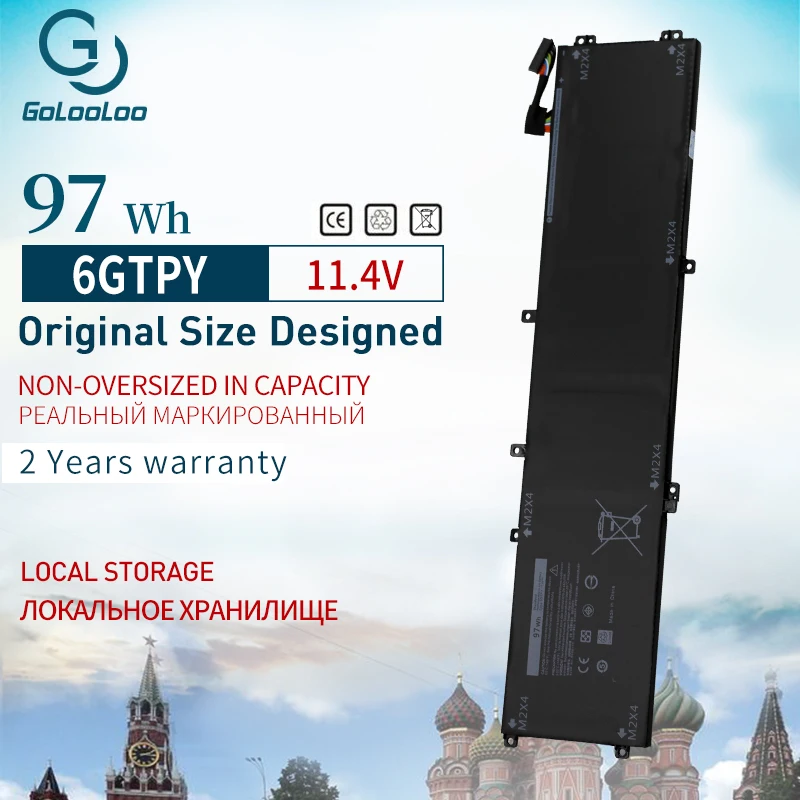 Golooloo 6Gtpy H5H20 Batteria Per Laptop Per Dell Xps 15 9570 9560 7590 Per Dell Precision 5520 5530 Series