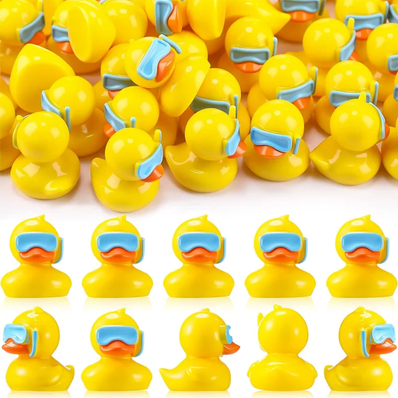 5/10pcs Mini Resin Diving Ducks Miniature, Summer Beach Tiny Ducks Figures for Fairy Garden Micro Landscape DIY Decoration 1