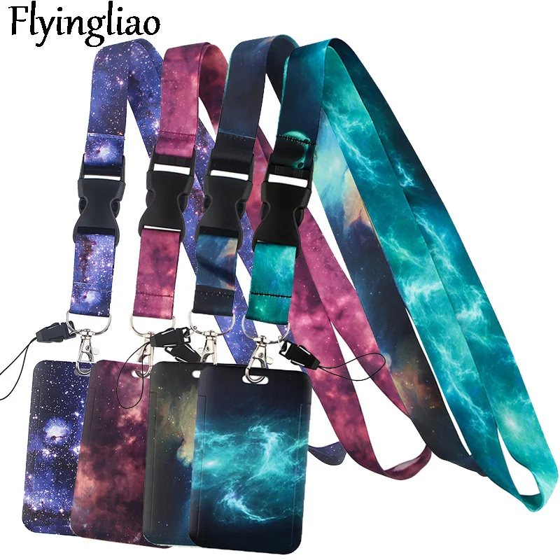 

Starry Sky Nebula Lanyard for Keys Phone Cool Neck Strap Lanyard for Camera Whistle ID Badge Cute webbings ribbons Gifts