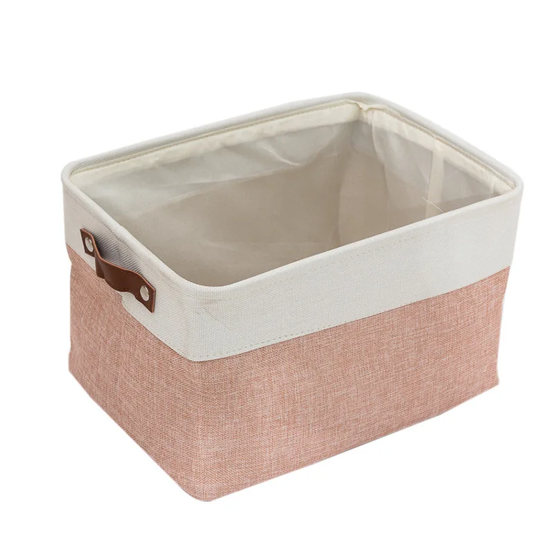 Linen Storage Box, Linen Toy Storage Basket, Foldable Storage Basket, Hand-held Fabric Storage Box, Miscellaneous Storage Basket 5
