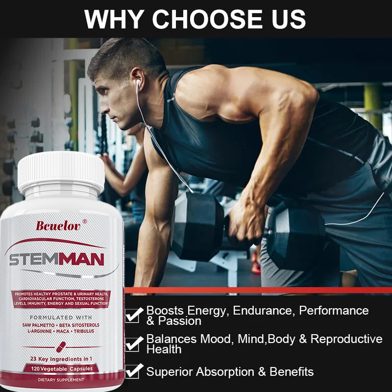 Multivitamin for Men Promotes Healthy Urinary System Natural Endurance, Mood, Energy and Blood Flow Support Dietary Supplement