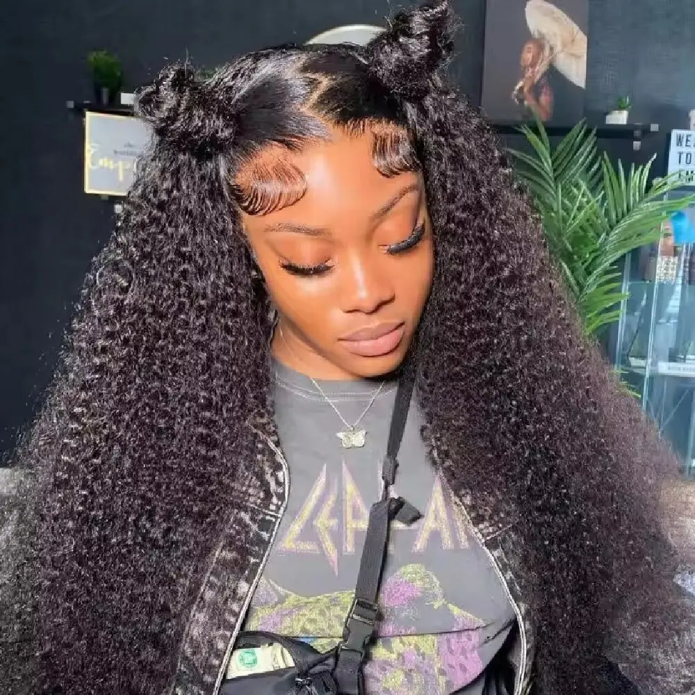 

Put on and Go Kinky Curly 4*4 Lace Front Wigs Brazilian Human Hair Hd Lace Closure Wigs For Black Women Cheap Jerry Curly Wigs