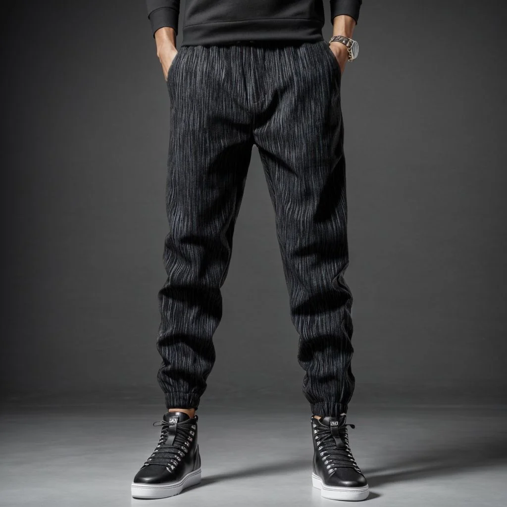 American Style Chaopai Summer Casual Pants Men's Elastic Pockets Patchwork Bound Feet Fashion Loose Haren Ankle Length Trousers