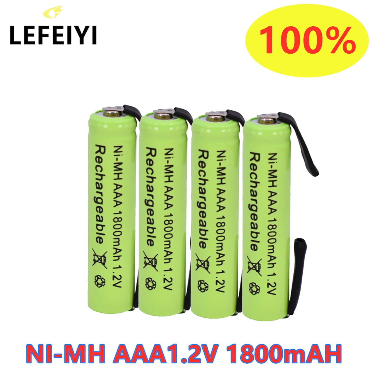 AAA1800mAh12VNiMHwithSolderTabsrechargeablebatterycellfor