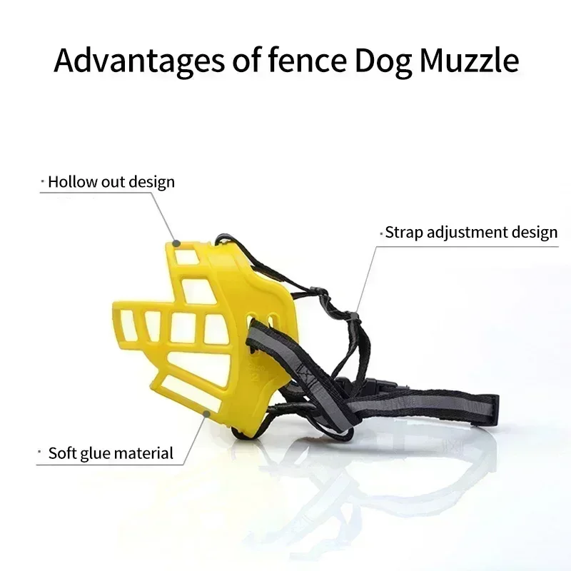 Dog Muzzle Soft Glue Adjustable Anti-biting Chewing Breathable Durable Strong Basket Mask