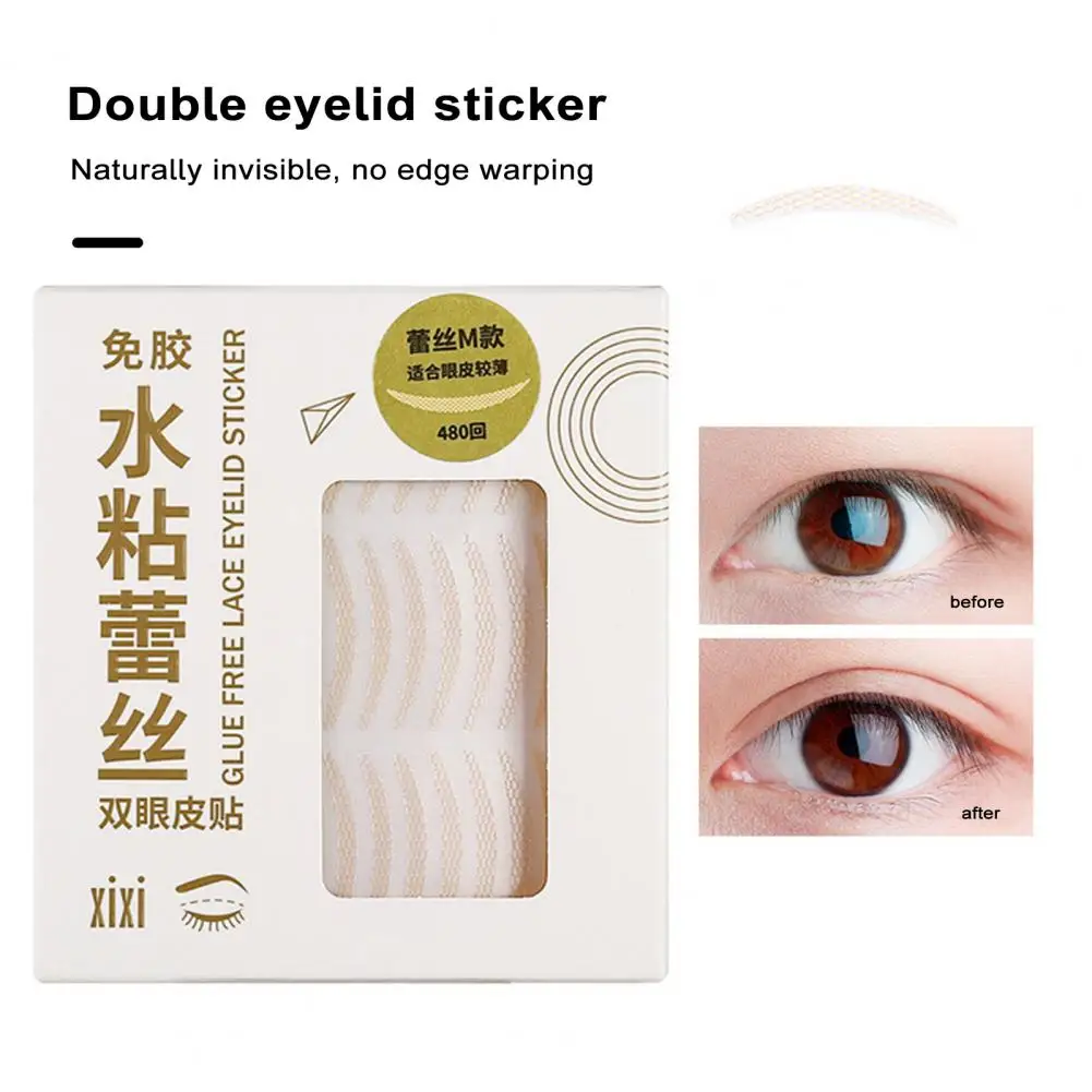 

Eyelid Tape Water Sticky Lace Double Eyelid Stickers Natural Traceless Patches for Super Water Self-sticky Eye Enhancement