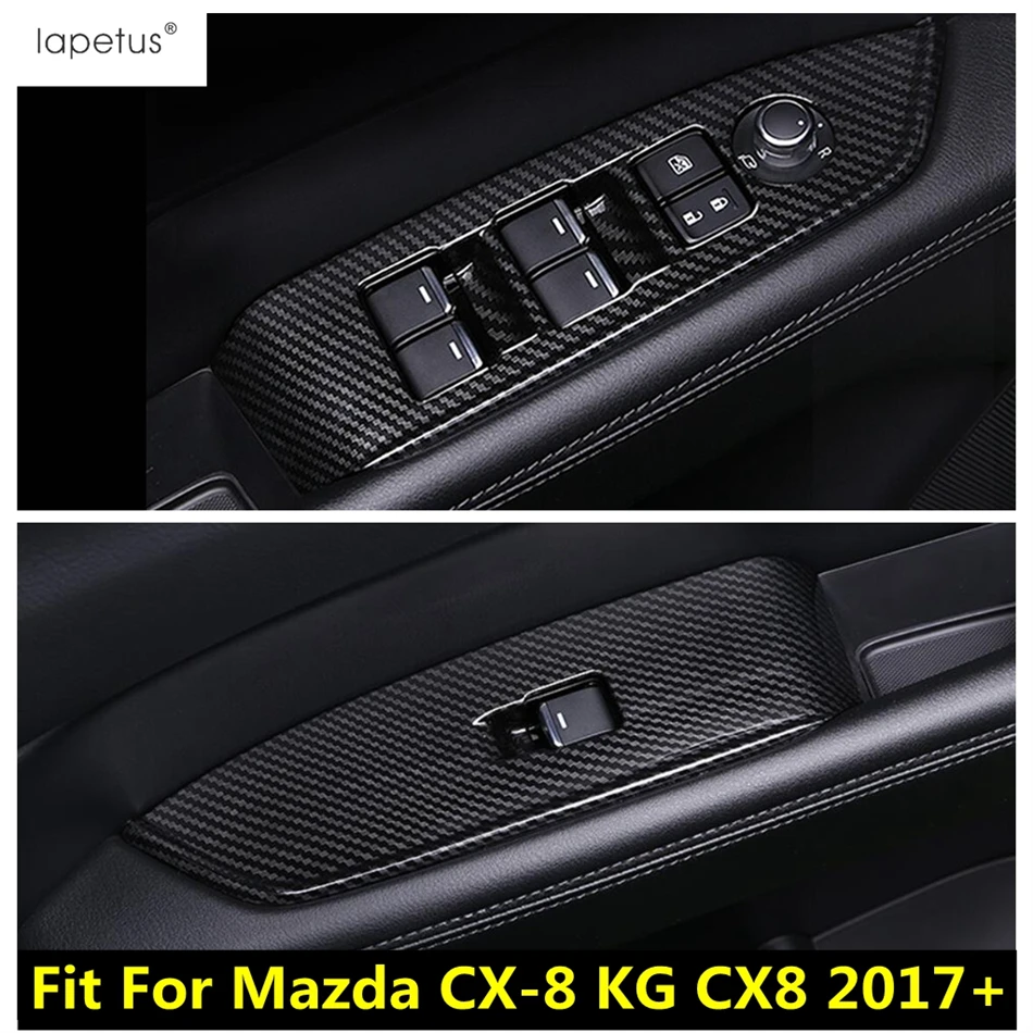 

Внутренняя дверь, окно, переключатель, панель управления, рамка управления, обшивка для Mazda CX-8 KG CX8 2017-2021, аксессуары из углеродного волокна для интерьера