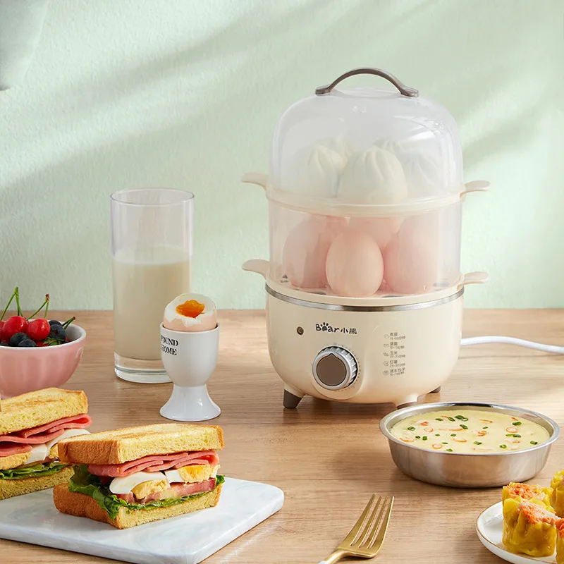 Bear 220V 2 Layers Household Electric Steamer Portable Egg Cooker Food Breakfast Steaming Cooking 4