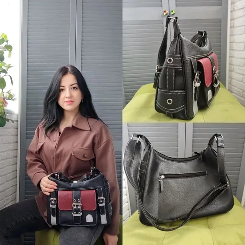 WINNIE  Crossbody Bag High Quality PU Leather Shoulder Bag Tote Women's Hip Hop Messenger Bag Large Handbag Commuter Female