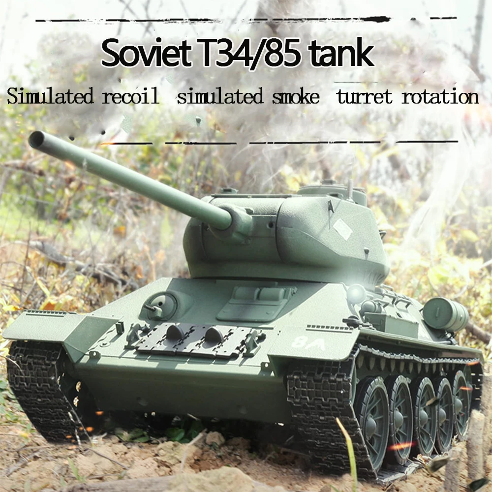 Henglong 3909-1 러시아 T34/85 리모컨 탱크 모델, 체중계 다기능 전투 경쟁 시뮬레이션 탱크 모델 