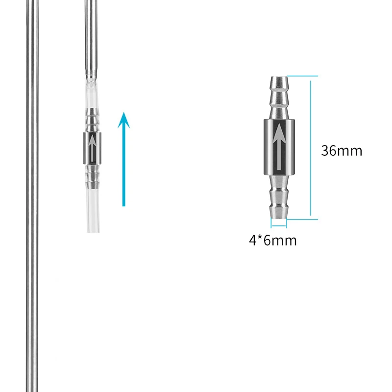 2pcs Aquarium CO2 Check Valve Stainless Steel Carbon Dioxide Diffuser Anti Return Water Gas Equipment Fish Tank Accessories 3