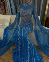 Caramel Cape Sleeves Mermaid Beaded Luxury Dubai Evening Dress SERENE HILL 2025 Formal Gown Wedding Party GLA71885A Customized 6
