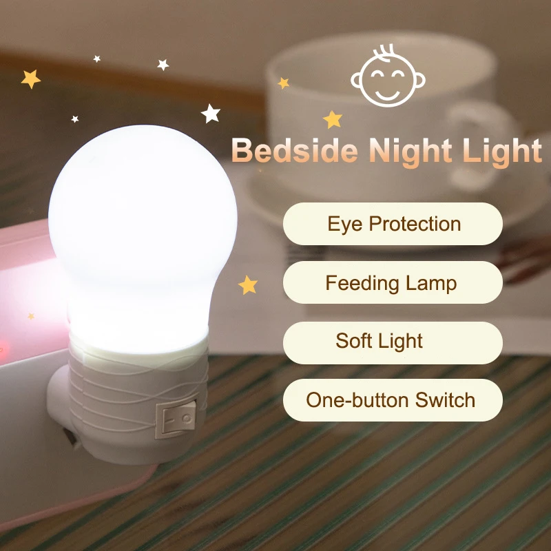 

Mini LED Bedside Lamp US Plug-in Eye Protection Night Light Energy-saving Wall Lamps For Corridor Bedroom Closet Stairs Lighting