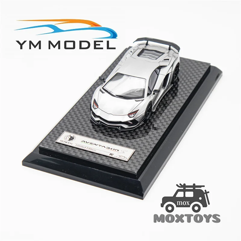 YM Model 1:64 Aventador S Silver Rowen Sticker limited299