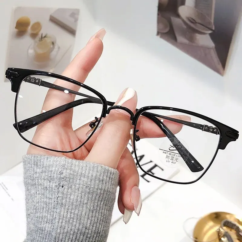 New Metal Half Frame Hd Anti-blue Reading Glasses For The Elderly Business Men Fashion Reading Glasses