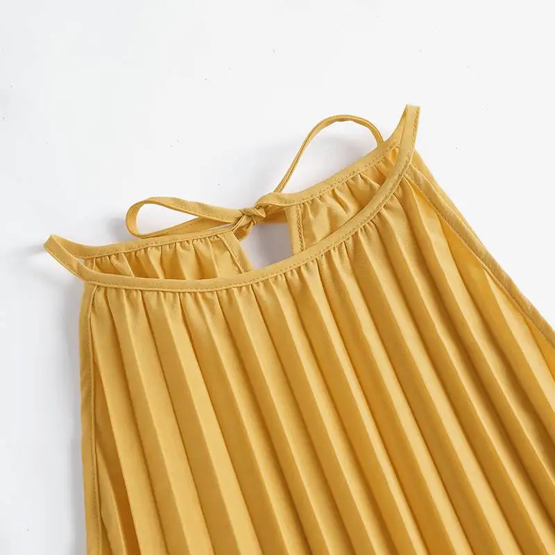 2024 Sexy Straps Mini Sundress Celmia Women Sleeveless Pleated Dress Party Summer Casual Loose O Neck Short Robes Oversize Dress
