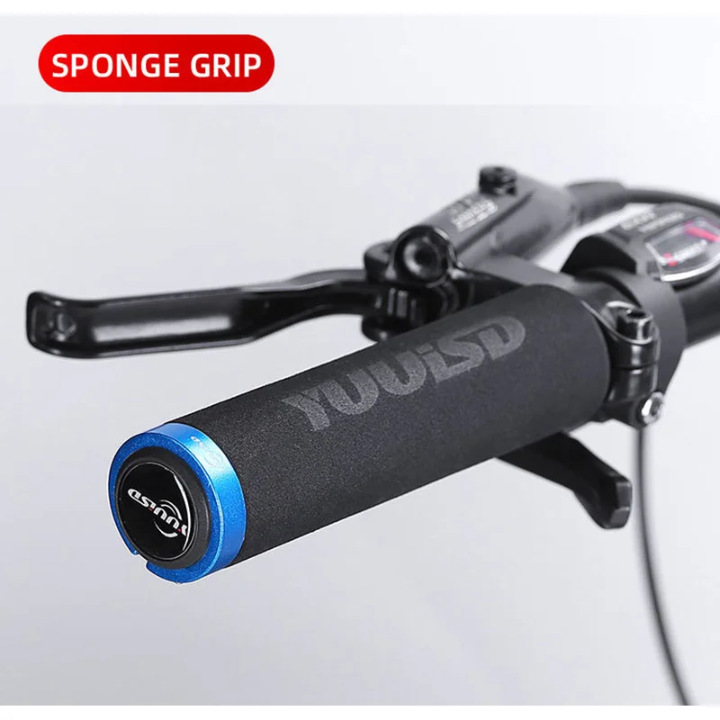 Demeras Manopole Bici In Schiuma Di Spugna - Antiscivolo Morbido - Con Anelli In Alluminio - 12,5 Cm