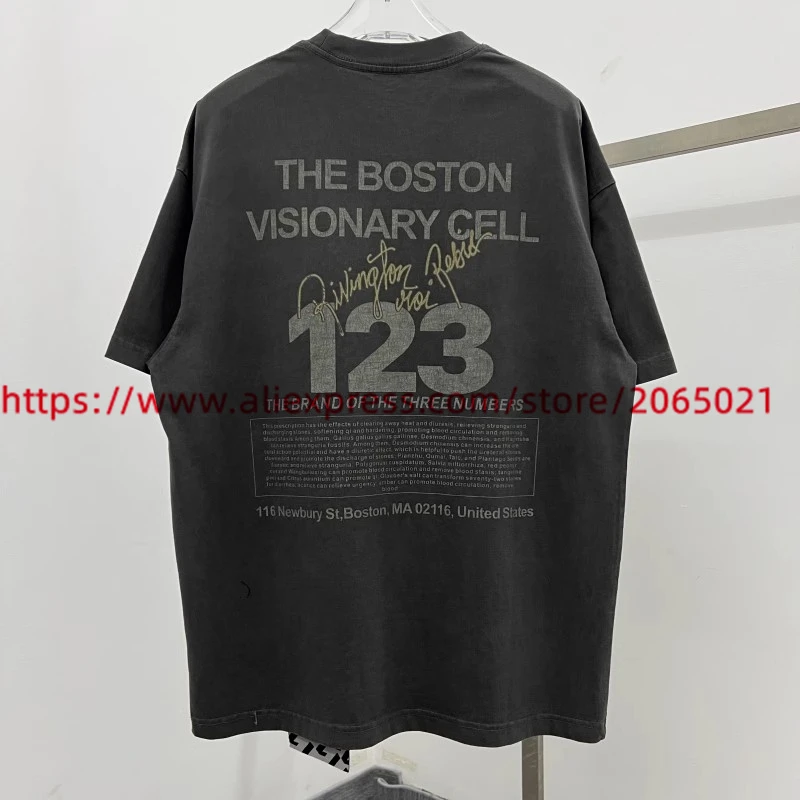 Washed Gray RRR123 T-shirt Men Women High Quality Heavy Fabric 