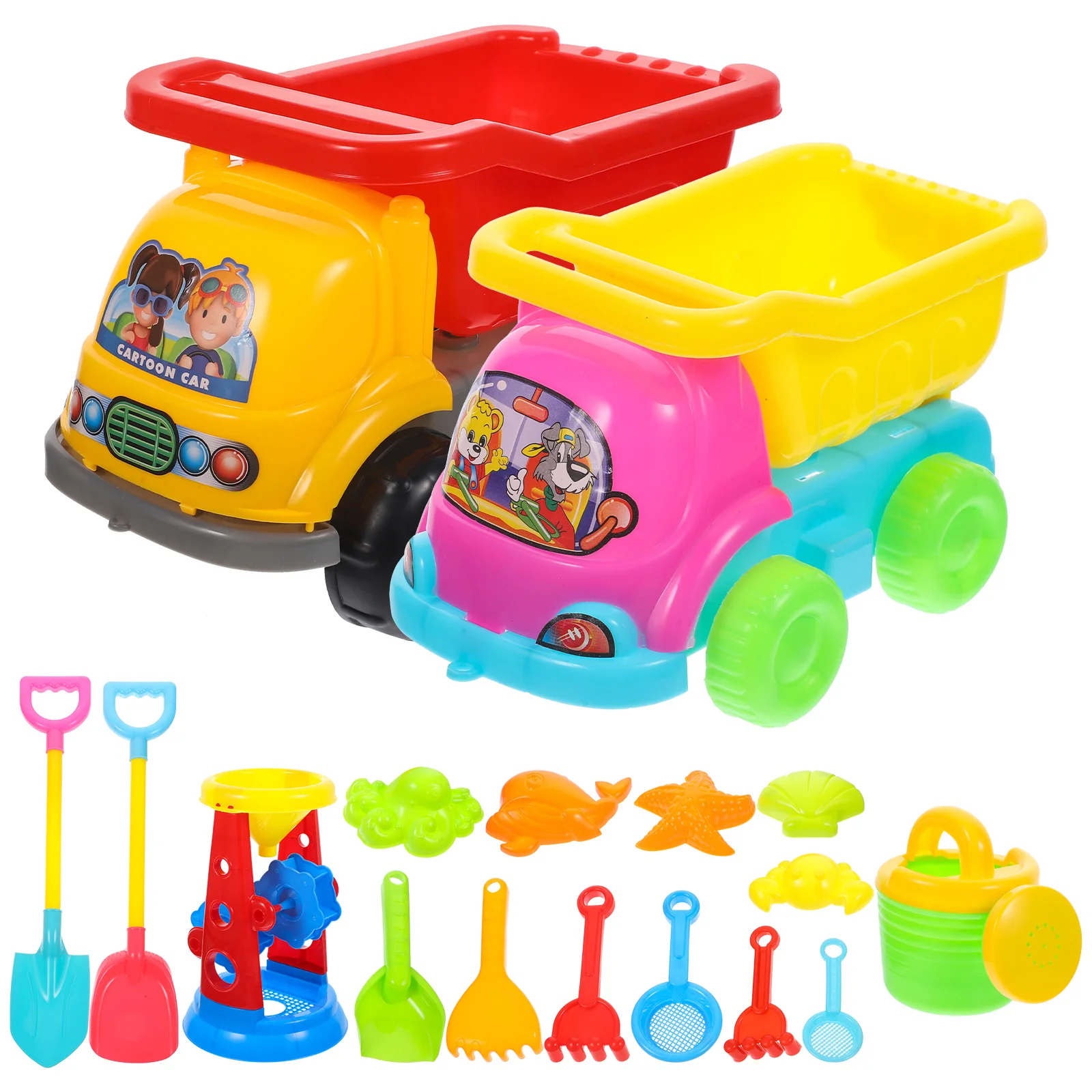 

17 шт. уличный игровой набор, формы для песочного грузовика для детей, декоративные пляжные игрушки для детей, детские игрушки