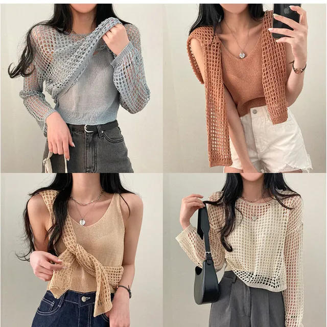 korean knitted tops