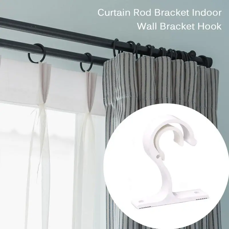 Curtains Rod Bracket Drapery Rod Sturdy Wall-Mounted Single Bracket Thicken Curtains Brackets Holders Drapery Sturdy
