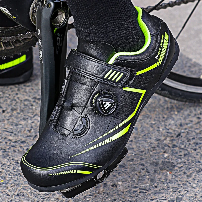 WEST BIKING MTB Cycling Sneaker Adjustable Rotating Lacing Road Bike Flat Anti-Slip Shoes Professional Outdoor Sport Shoes