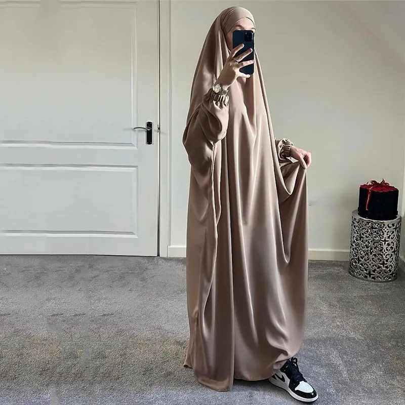 Jilbab Hooded Abaya Muslim Women Prayer Garment Hijab Dress Arabic Overhead Kaftan Khimar Robe Eid Ramadan Gown Islamic Clothes