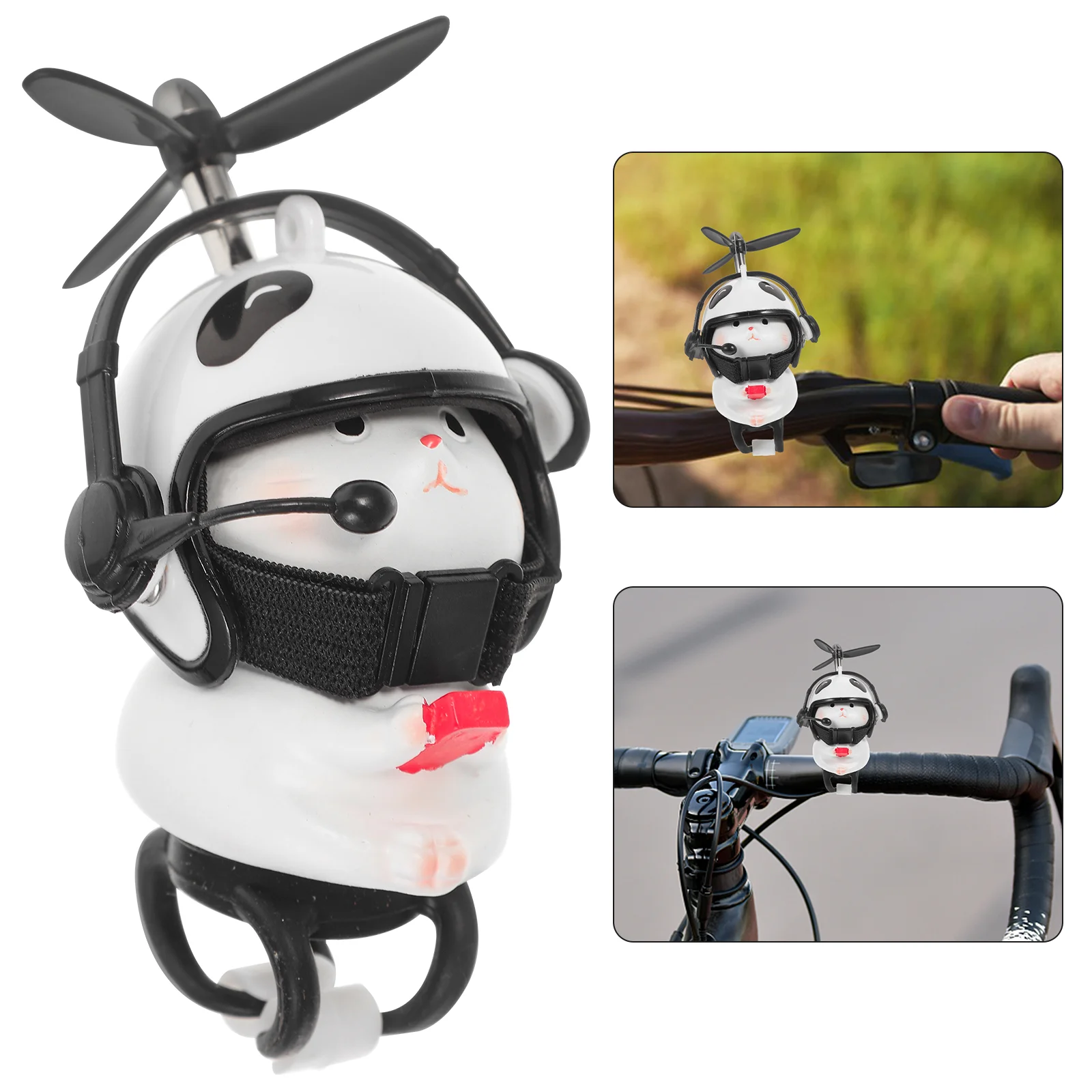 

Cat Bike Bell with Hamster Bicycle Horn Cat Toy Car Ornaments with Propeller Lovely Cat Toy Bike Horns Bikes Accessories